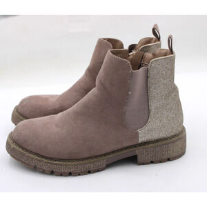 Steve Madden‎ Howler Chelsea Chunky Platform Boots Taupe Size 5 Faux Suede